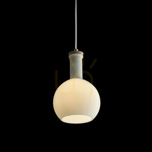 Pulire Rd Pendant Lamp Opal Glass/Wood/Chrome 230 V E14 28 W. small 4