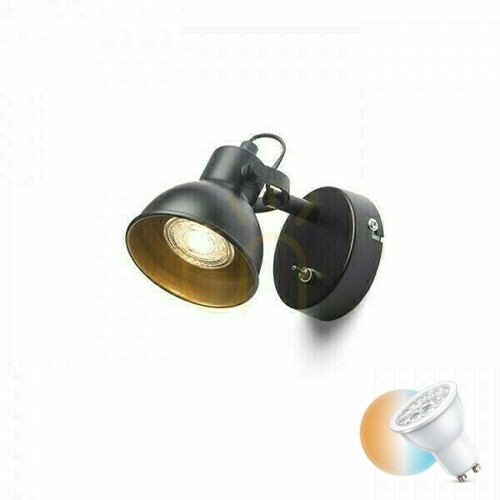Check Rosita I wall lamp Black/Gold 230 V Led Gu10 9 W.