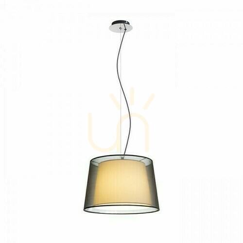 Check Esplanade Pendant Lamp Transparent Black/White Chrome 230 V E27 42 W.