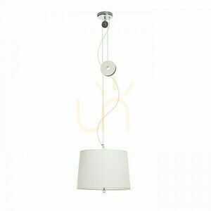 Rendl LEVITA R12477 height-adjustable pendant light, white and chrome, E27 LED 15 W small 3
