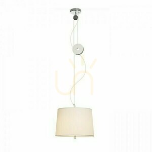 Rendl LEVITA R12477 height-adjustable pendant light, white and chrome, E27 LED 15 W small 0
