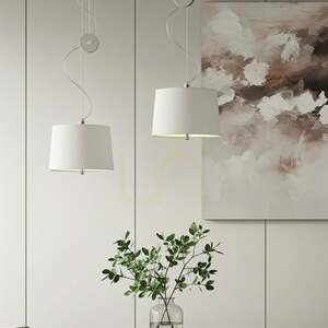 Rendl LEVITA R12477 height-adjustable pendant light, white and chrome, E27 LED 15 W small 4