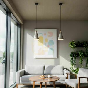 Rendl HEIDI R12380 concrete and wood pendant light, E27, 14.8 cm small 6