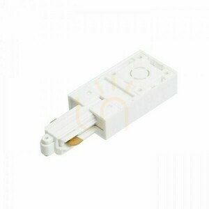 Feed-in for 1-circuit track, left, white 230 V small 1