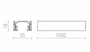 Rendl 1F R12255 single-circuit lighting track, black, 1 m, 230 V small 4