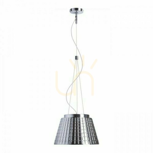 Check Rendl CORONA Chrome-Tinted Glass Pendant Light, E27, max. 15 W, R12055