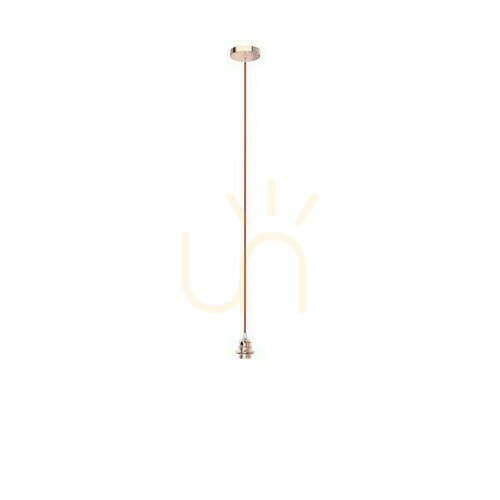 Check Rendl ELISA R11905 E27 pendant kit for lampshades, red cable, copper finish