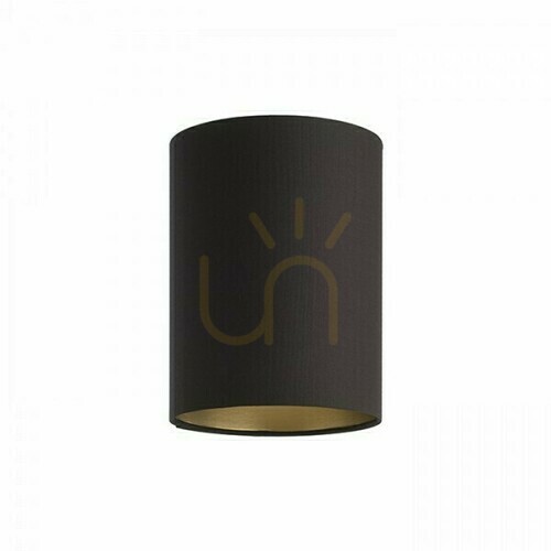 Check Shade, Lampshade Ron 15/20 Polycotton Black/Gold Foil Max. 28 W