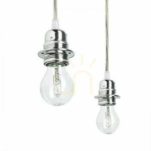 Check Rendl KOMBIX 6 R11783 suspension set, white/chrome, 6 × E27, 3 m cables