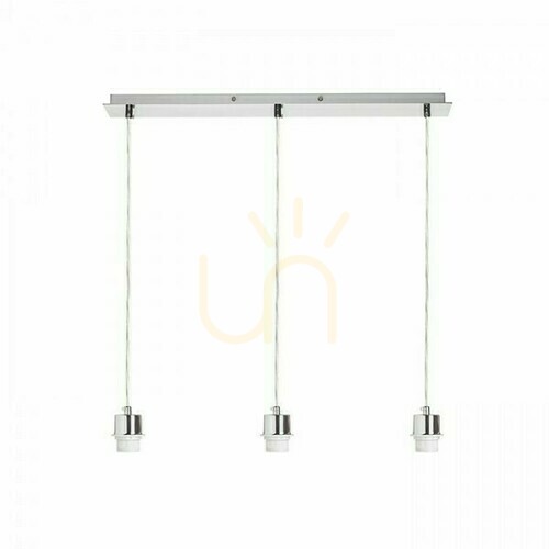 Check Shade, Lampshade More 60 Ceiling Pendant Base Chrome 230 V E27 3x42 W.