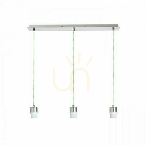 Check Shade, Lampshade More 60 Ceiling Pendant Base Nickel Mat 230 V E27 3x42 W.