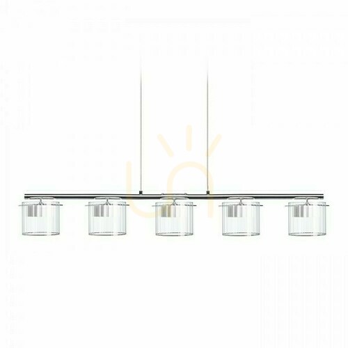 Check Estra V White Transparent Glass Pendant Lamp 230 Led 5x5 W 3000 K
