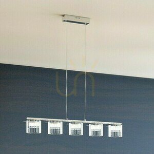 Estra V White Transparent Glass Pendant Lamp 230 Led 5x5 W 3000 K small 3