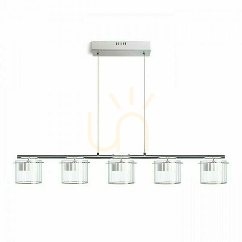 Check Estra V White Transparent Glass Pendant Lamp 230 Led 5x5 W 3000 K