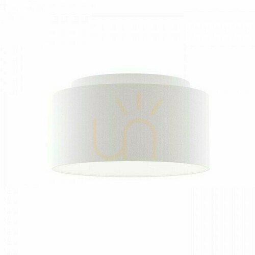 Check Lampshade, Double 55/30 Polycotton White/White PVC Max lampshade. 23 W