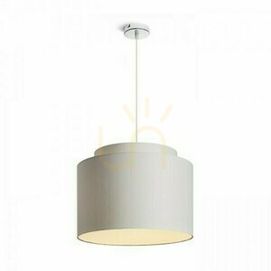 Lampshade, Double 40/30 Chintz Light Grey/White Pvc Max lampshade. 23 W small 1