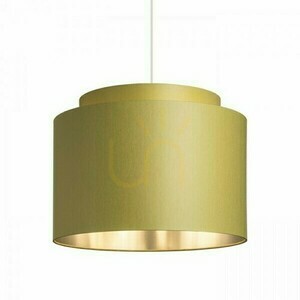 Shade, Lampshade Double 40/30 Chintz Olive/Silver Foil Max. 23 W small 3