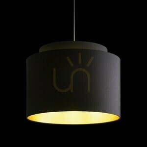 Rendl DOUBLE 40/30 black lampshade with gold foil E27 R11461 small 2