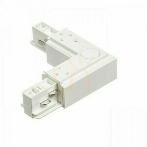 Rendl EUTRAC R11326 L-connector for 3-circuit track, inner polarity, with feed-in, 16 A, white small 2