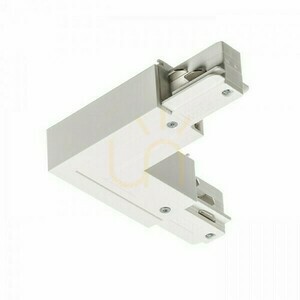Rendl EUTRAC R11326 L-connector for 3-circuit track, inner polarity, with feed-in, 16 A, white small 0