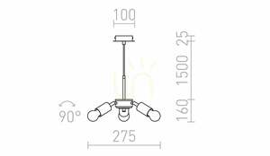 Rendl TRIX R10615 pendant suspension set for lampshades, chrome, 3×E27 small 6