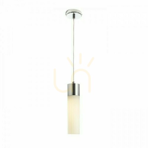 Check Eight Opal Glass/Chrome Pendant Lamp 230 V E27 28 W.