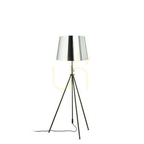 Check Luton/Ilusion Floor Lamp Floor Foil Chrome/Black/Metal 230 V Led E27 11 W.