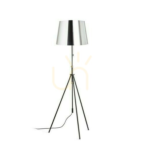 Check Luton/Ilusion Floor Lamp Floor Foil Chrome/Black/Metal 230 V Led E27 11 W.