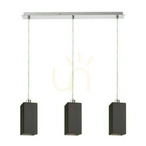 Check Liz Iii 60 Pendant Lamp Black Glass/Nickel Mat 230 V Led E27 3x11 W.