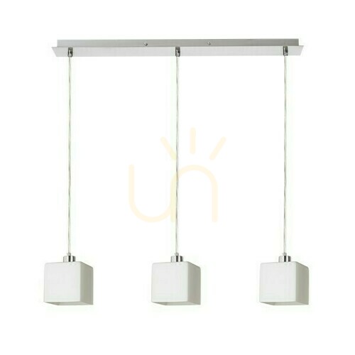 Check Dados Iii 60 Opal Glass/Mat Nickel Pendant Lamp 230 V Led E27 3x11 W.