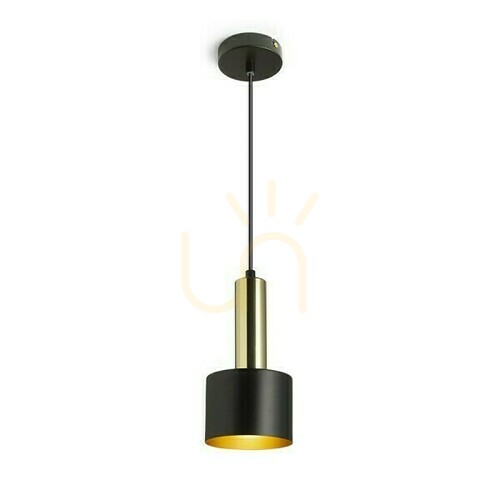 Check Rendl Giulia 12 pendant lamp, black/gold bronze brass, E27 11 W