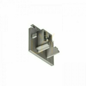 Eutrac Lighting Rail End for 3 Phase Silver Gray Rail. small 1