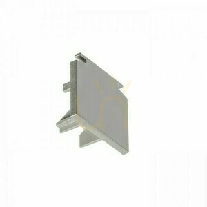 Eutrac Lighting Rail End for 3 Phase Silver Gray Rail. small 0