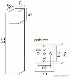 Outdoor Standing Light SU-MA Cube Silver 58 cm CB-580 AL small 3