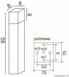 Outdoor Standing Light SU-MA Cube 58 cm Dark Gray CB-580 DG small 3