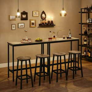 VASAGLE ALINRU LBC032B02 bar stools, set of 2, Ø 32 cm, 65 cm high, grey/black small 2