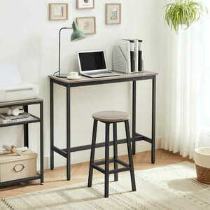 VASAGLE ALINRU LBC032B02 bar stools, set of 2, Ø 32 cm, 65 cm high, grey/black small 4