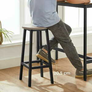 VASAGLE ALINRU LBC032B02 bar stools, set of 2, Ø 32 cm, 65 cm high, grey/black small 8