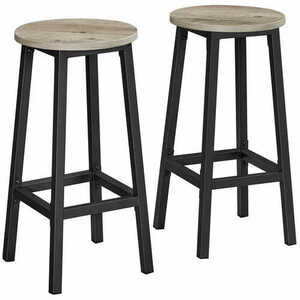 VASAGLE ALINRU LBC032B02 bar stools, set of 2, Ø 32 cm, 65 cm high, grey/black small 0
