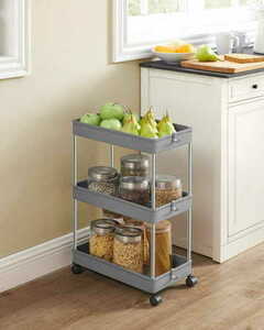 Cabinet on wheels 3 shelves gray - KSC009G01 small 2