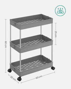 Cabinet on wheels 3 shelves gray - KSC009G01 small 5
