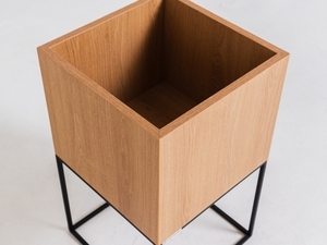 CustomForm PALMUS METAL 80 cm Planter Cover, Oak-Effect Board in a Black Metal Frame small 4