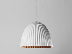 PLISSART L pendant lamp - white/copper small 0