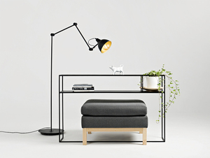 COBEN FLOOR floor lamp - black (gold center of shade). small 2