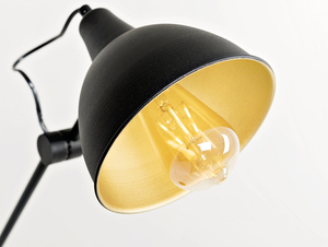 COBEN FLOOR floor lamp - black (gold center of shade). small 4