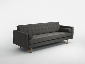 TOPIC WOOD 3 person sofa. - steel(et91), natural small 0