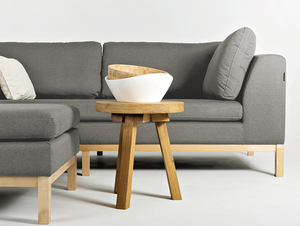 CustomForm AMBIENT WOOD 3-seater sofa, quartz grey ML84, natural beech small 1