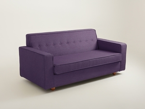 CustomForm ZUGO 3-seater sofa bed – plum 1309, walnut finish small 0