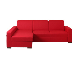 LOZIER corner sofa. L - blood red(et60), walnut small 5