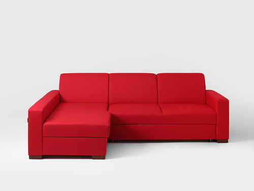 Check LOZIER corner sofa. L - blood red(et60), walnut